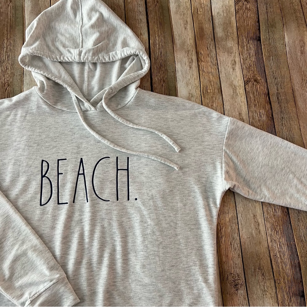 Rae Dunn women’s long sleeve beach pullover graphic hoodie sweatshirt | size S - Picture 3 of 11